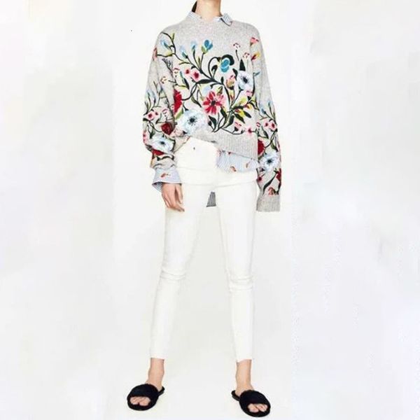 women s sweaters korean autumn winter fashion solid color round collar full sleeve loose embroidered sweater women v74702 221206, White;black
women s sweaters korean autumn winter fashion solid color round collar full sleeve loose embroidered sweater women v74702 221206, White;black