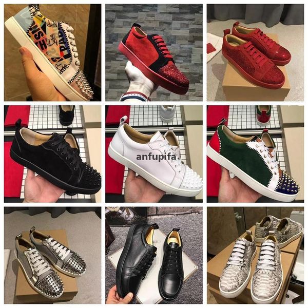 red bottomed christians womens mens casual shoes luxury designer sneakers shoe low cut suede studded spike shoes party wedding crystal fvq, Black
red bottomed christians womens mens casual shoes luxury designer sneakers shoe low cut suede studded spike shoes party wedding crystal fvq, Black