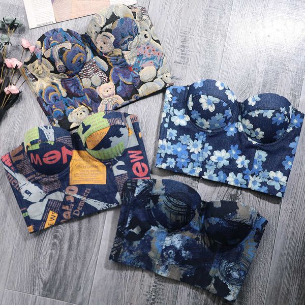 autumn open back strap denim printed suspender blouse women wear vest jacket slim fit bra, White
autumn open back strap denim printed suspender blouse women wear vest jacket slim fit bra, White