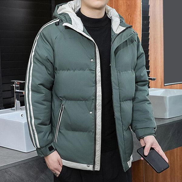 men's down parkas autumn winter men jacket cotton padded solid color zipper coat coldproof plus size hooded outerwear streetwear 221207, Black
men's down parkas autumn winter men jacket cotton padded solid color zipper coat coldproof plus size hooded outerwear streetwear 221207, Black