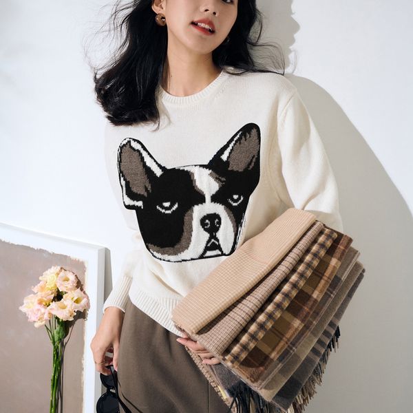 women s sweaters autumn and winter loose knit sweater korean style pullover round neck long sleeve jacquard knitting sweater 221206, White;black
women s sweaters autumn and winter loose knit sweater korean style pullover round neck long sleeve jacquard knitting sweater 221206, White;black