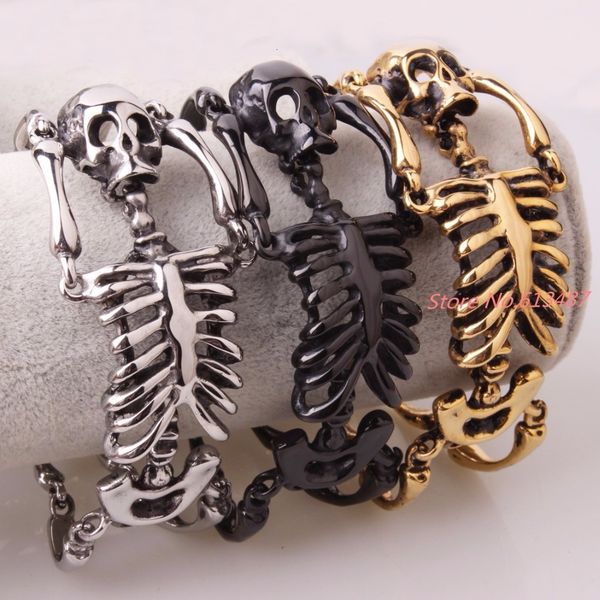 charm bracelets big skull bones bracelet statement gothic jewelry stainless steel skeleton men bangles rock punk bracelets 221206, Golden;silver
charm bracelets big skull bones bracelet statement gothic jewelry stainless steel skeleton men bangles rock punk bracelets 221206, Golden;silver