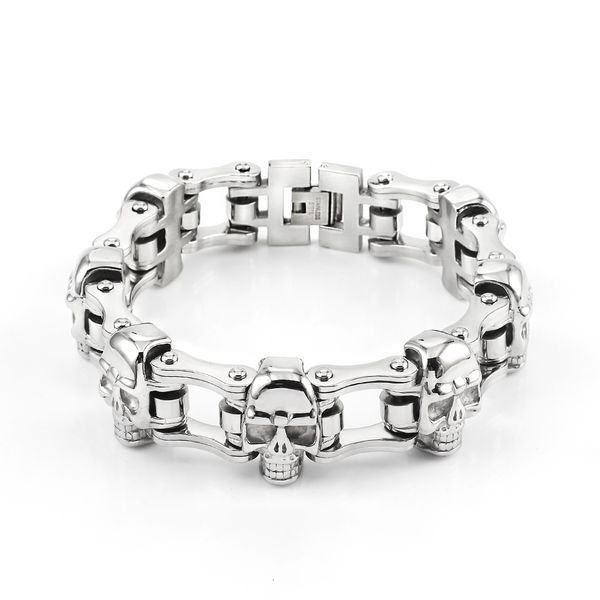 charm bracelets for men's motorcycle chain 316l stainless steel silver color skull biker bracelet fashion chains link bangle's bra, Golden;silver
charm bracelets for men's motorcycle chain 316l stainless steel silver color skull biker bracelet fashion chains link bangle's bra, Golden;silver