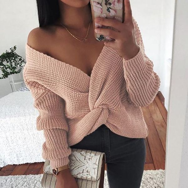 women's sweaters knit autumn winter women knot criss cross v neck long sleeve loose knitted pullover pull femme 4xl 221207, White;black
women's sweaters knit autumn winter women knot criss cross v neck long sleeve loose knitted pullover pull femme 4xl 221207, White;black