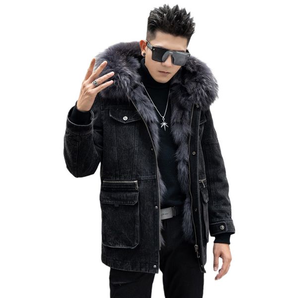 men's fur jackets real fox fur parkas outerwear coats warm man denim jacket thickened classic black with hood windbreakers plus size s
men's fur jackets real fox fur parkas outerwear coats warm man denim jacket thickened classic black with hood windbreakers plus size s