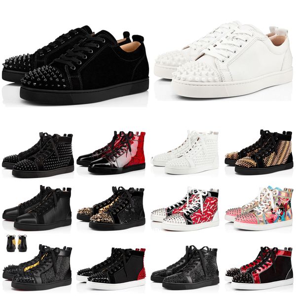 with box mens women dress casual shoes luxurys designers red bottoms high low studded spikes suede leather black women flat sneaker party t
with box mens women dress casual shoes luxurys designers red bottoms high low studded spikes suede leather black women flat sneaker party t