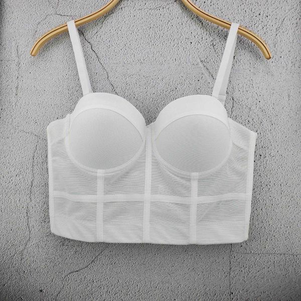 version thin tight personality hollow out hanging neck corset vest women's open navel short bra wrapped chest, White
version thin tight personality hollow out hanging neck corset vest women's open navel short bra wrapped chest, White