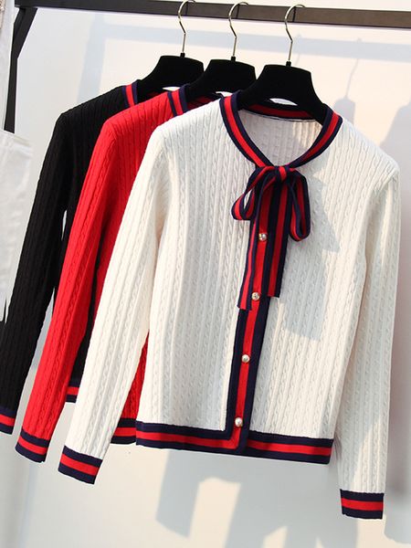 women's knits tees xisteps women thick knitted cardigan sweater elegant bow tie pearl button o neck female autumn winter coat ladies st, White
women's knits tees xisteps women thick knitted cardigan sweater elegant bow tie pearl button o neck female autumn winter coat ladies st, White