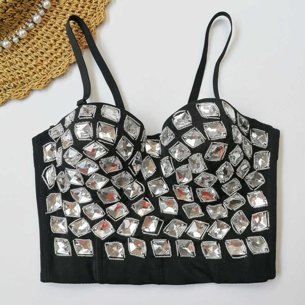 design sense small crowd pure desire nightclub bodice mirror acrylic rice bead versatile sling holiday carnival top, White
design sense small crowd pure desire nightclub bodice mirror acrylic rice bead versatile sling holiday carnival top, White