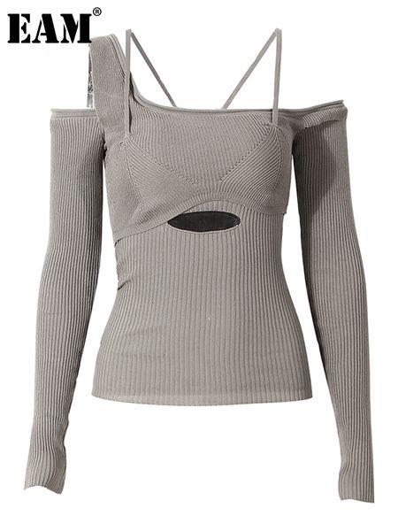 women s sweaters eam hollow out gray knitting sweater loose fit slash neck long sleeve women pullovers fashion autumn winter 1dd2267 221206, White;black
women s sweaters eam hollow out gray knitting sweater loose fit slash neck long sleeve women pullovers fashion autumn winter 1dd2267 221206, White;black