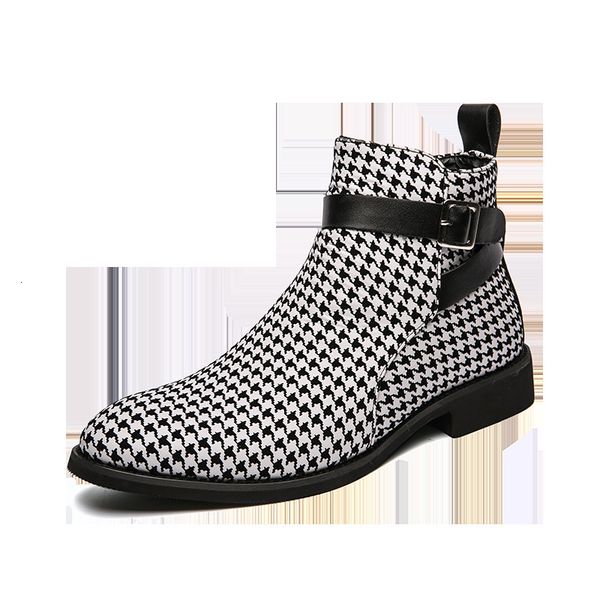 boots men ankle houndstooth dress shoes business leather buckle strap flat pointed toe male casual nightclub party 221207, Black
boots men ankle houndstooth dress shoes business leather buckle strap flat pointed toe male casual nightclub party 221207, Black