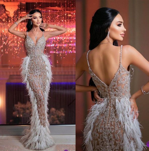 luxurious feathers mermaid prom dresses v neck lace spaghetti straps party dresses pearls sequins custom made evening dress, Black;red
luxurious feathers mermaid prom dresses v neck lace spaghetti straps party dresses pearls sequins custom made evening dress, Black;red