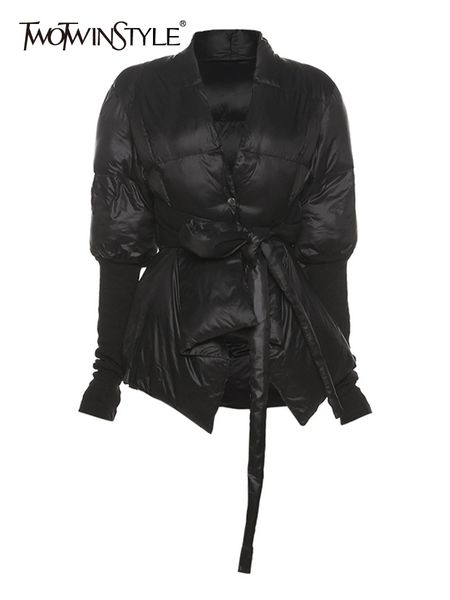 women s down parkas twotwinstyle black winter coat for women v neck long sleeve solid straight casual cotton coats female korean fashion clo
women s down parkas twotwinstyle black winter coat for women v neck long sleeve solid straight casual cotton coats female korean fashion clo