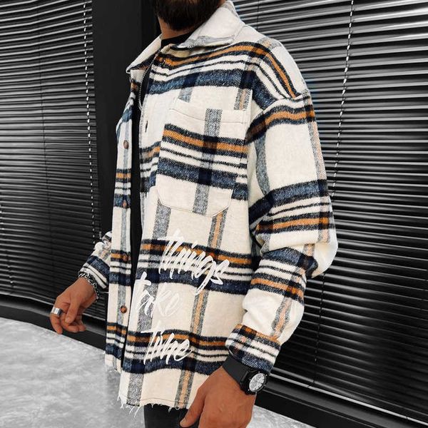 men's jackets winter casual long sleeve buttoned coats men 2022 harajuku printed outerwear autumn fashion turn-down collar plaid jacket, Black;brown
men's jackets winter casual long sleeve buttoned coats men 2022 harajuku printed outerwear autumn fashion turn-down collar plaid jacket, Black;brown