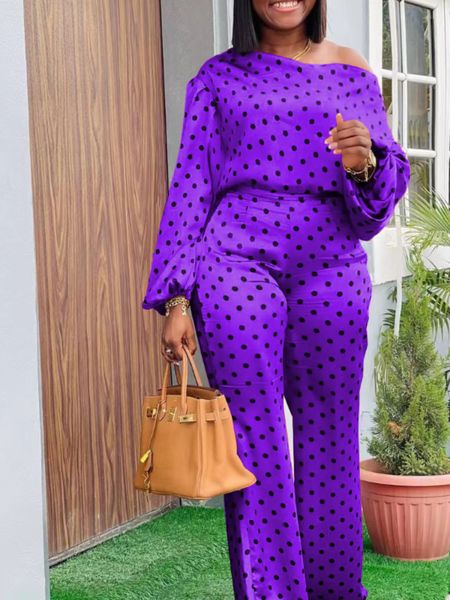 women s two piece pants pieces set women polka dot print one shoulder long sleeves high waist autumn spring party evening casual outfits 221, White
women s two piece pants pieces set women polka dot print one shoulder long sleeves high waist autumn spring party evening casual outfits 221, White