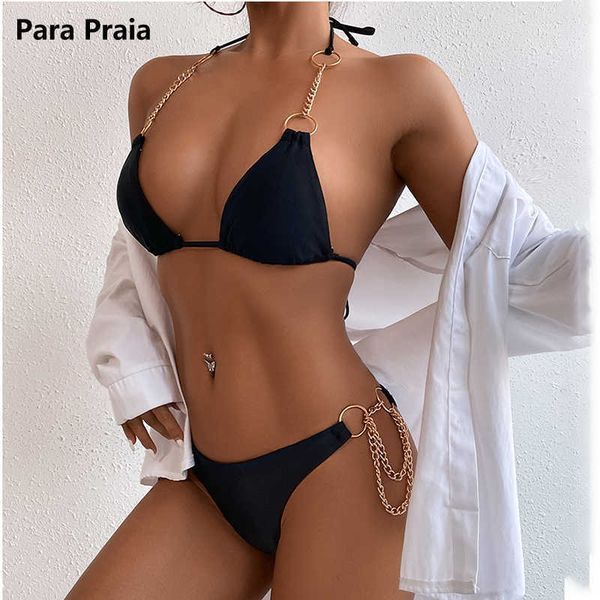 bras sets para praia female halter bikini metal chain swimsuit women bandage swimwear two-pieces brazilian bikini set thong bathing suit t22, Red;black
bras sets para praia female halter bikini metal chain swimsuit women bandage swimwear two-pieces brazilian bikini set thong bathing suit t22, Red;black