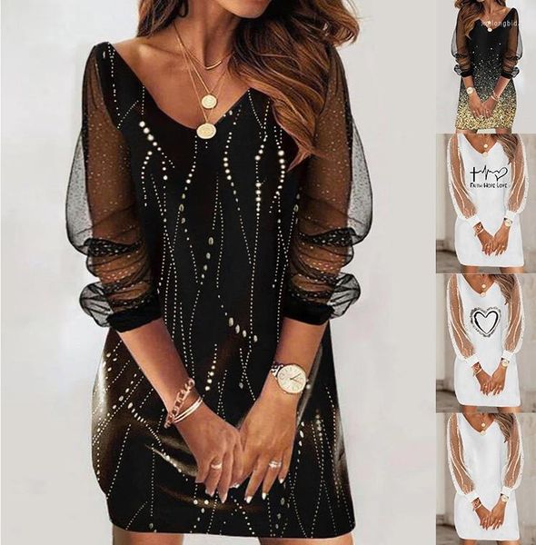 casual dresses s-5xl for women summer elegent long sleeve v-neck polyester printing mini dress, Black;gray
casual dresses s-5xl for women summer elegent long sleeve v-neck polyester printing mini dress, Black;gray