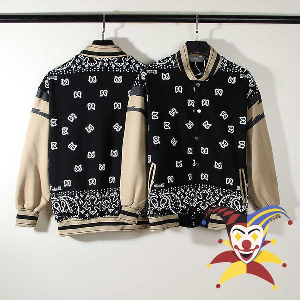 men's jackets patchwork varsity baseball jacket men women high street cashew blossom lightning baseball jacket coat t221206, Black;brown
men's jackets patchwork varsity baseball jacket men women high street cashew blossom lightning baseball jacket coat t221206, Black;brown