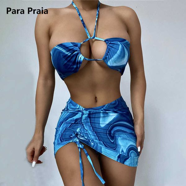 bras sets para praia 2021 three pieces bikini with skirt wave print swimsuit women cut out swimwear brazilian bikini bathing suit t221206, Red;black
bras sets para praia 2021 three pieces bikini with skirt wave print swimsuit women cut out swimwear brazilian bikini bathing suit t221206, Red;black