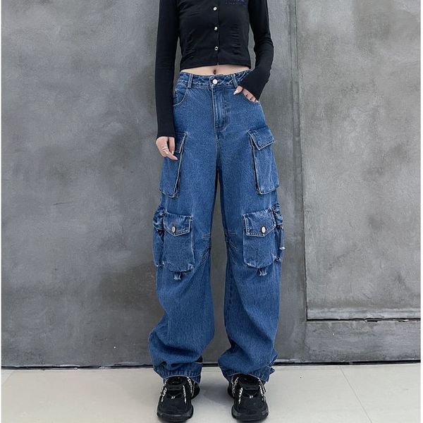women s jeans y2k vintage big pocket wide leg jean s oversized american high waist loose multi pocket straight pants 221206, Blue
women s jeans y2k vintage big pocket wide leg jean s oversized american high waist loose multi pocket straight pants 221206, Blue