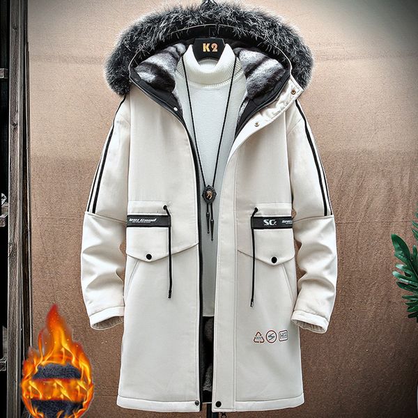 men's down parkas s fur collar hooded parka men winter thick mens outwear jacket fashion warm coat man wool liner windproof male long 2, Black
men's down parkas s fur collar hooded parka men winter thick mens outwear jacket fashion warm coat man wool liner windproof male long 2, Black