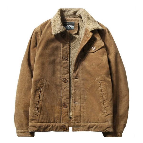 men's jackets men's winter plus velvet jacket corduroy tooling casual parka korean fashion solid color cotton jacket men t221206, Black;brown
men's jackets men's winter plus velvet jacket corduroy tooling casual parka korean fashion solid color cotton jacket men t221206, Black;brown