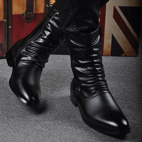 boots idopy spring autumn men pointed toe lace faux leather male punk high heels shoes zipper booties 221207, Black
boots idopy spring autumn men pointed toe lace faux leather male punk high heels shoes zipper booties 221207, Black