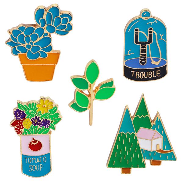 cartoon succulent potted plant brooches 5pcs set flower leaf gold plated grove alloy pin women jewelry accessories, Gray
cartoon succulent potted plant brooches 5pcs set flower leaf gold plated grove alloy pin women jewelry accessories, Gray