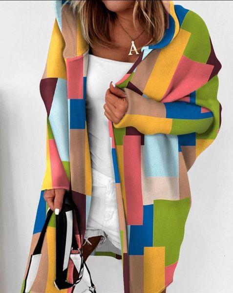 women s knits tees winter clothes warm casual colorblock geo print long sleeve batwing hooded coat and jackets all match 221206, White
women s knits tees winter clothes warm casual colorblock geo print long sleeve batwing hooded coat and jackets all match 221206, White
