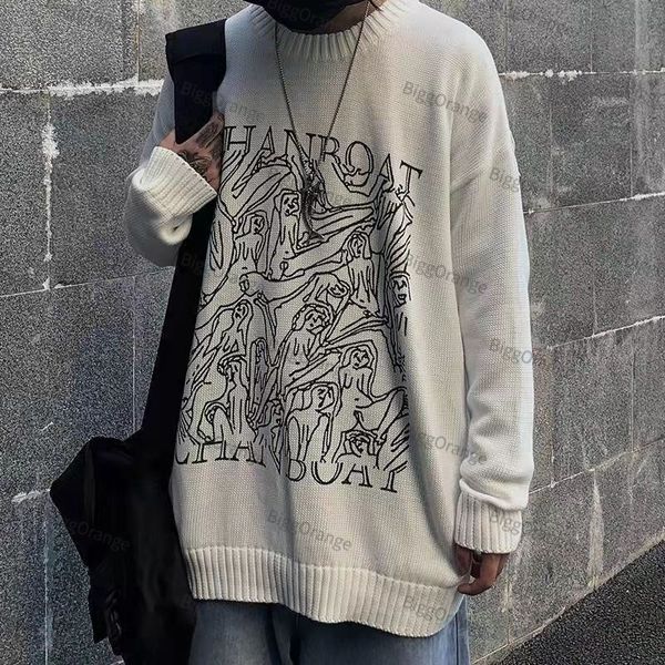 men's sweaters autumn and winter dark men models ins retro sweater wo couple trend loose all match knitted 221207, White;black
men's sweaters autumn and winter dark men models ins retro sweater wo couple trend loose all match knitted 221207, White;black