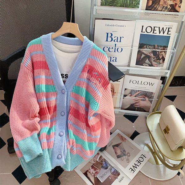 women s knits tees autumn winter sweaters cardigan candy color long sleeve coat women knitted strip jackets 221206, White
women s knits tees autumn winter sweaters cardigan candy color long sleeve coat women knitted strip jackets 221206, White