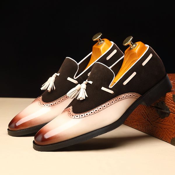 luxury designer british gentleman shoes tassels patchwork slip on oxford shoes moccasins wedding prom homecoming footwear zapatos hombre, Black
luxury designer british gentleman shoes tassels patchwork slip on oxford shoes moccasins wedding prom homecoming footwear zapatos hombre, Black