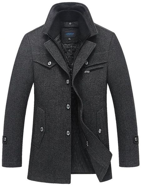 men's wool blends mens en coat autumn winter cotton thicken jacket coats male windproof warm trench overcoats 221206, Black
men's wool blends mens en coat autumn winter cotton thicken jacket coats male windproof warm trench overcoats 221206, Black