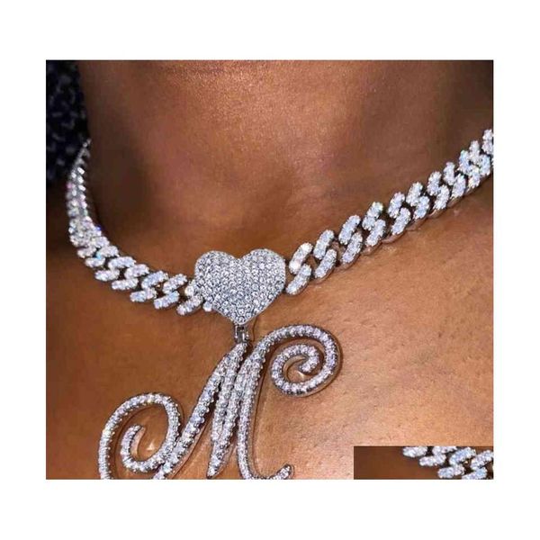 pendant necklaces hbp az cursive letter heart pendant iced out cuban necklace for women initial zircon link chain choker hip hop jew dhras, Silver
pendant necklaces hbp az cursive letter heart pendant iced out cuban necklace for women initial zircon link chain choker hip hop jew dhras, Silver