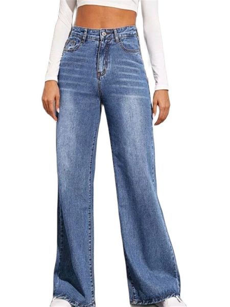 women s jeans high waist loose for women fashion casual denim wide leg pants street trousers global drop 221206, Blue
women s jeans high waist loose for women fashion casual denim wide leg pants street trousers global drop 221206, Blue