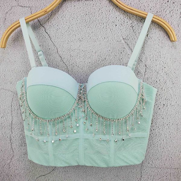 new hanging bead inlaid diamond mesh tassel vest suspender cute slim fit women wearing strapless top, White
new hanging bead inlaid diamond mesh tassel vest suspender cute slim fit women wearing strapless top, White