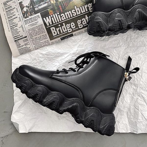 men's thick soled martin boots british style autumn and winter black leather zipper motorcycle combat boots middle work clothes high ri
men's thick soled martin boots british style autumn and winter black leather zipper motorcycle combat boots middle work clothes high ri