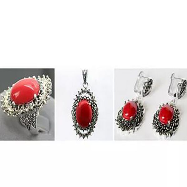 fashion jewelry red carved lacquer marcasite ring 7-10earrings necklace pandent sets, Silver
fashion jewelry red carved lacquer marcasite ring 7-10earrings necklace pandent sets, Silver