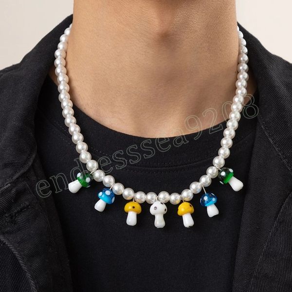 pearl bead chain with colorful mushroom pendants necklace men trendy beaded chains short choker fashion jewelry accessories, Silver
pearl bead chain with colorful mushroom pendants necklace men trendy beaded chains short choker fashion jewelry accessories, Silver