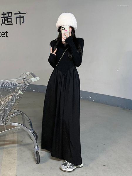 casual dresses french patchwork long sleeve dress women autumn elegant ball gown female waistline korean fashion floor-length vestido, Black;gray
casual dresses french patchwork long sleeve dress women autumn elegant ball gown female waistline korean fashion floor-length vestido, Black;gray