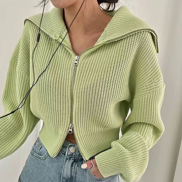 women's knits tees crop lapel double zipper cardigan candy sueters mujer pull jumpers y2k clothes oversized sweaters for women black fa, White
women's knits tees crop lapel double zipper cardigan candy sueters mujer pull jumpers y2k clothes oversized sweaters for women black fa, White