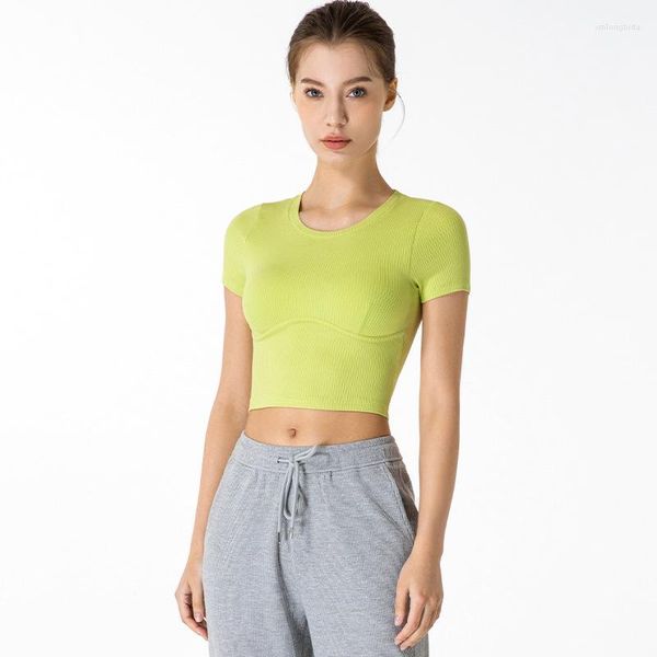 active shirts style with logo yoga clothes crop round tie chest pad short sleeves women's threaded stretch sports fitness t-shirts
active shirts style with logo yoga clothes crop round tie chest pad short sleeves women's threaded stretch sports fitness t-shirts