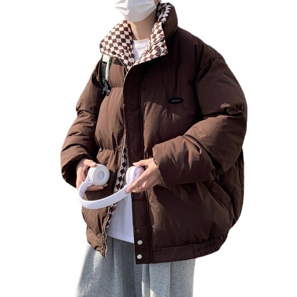 men's down parkas autumn and winter casual stand collar cotton coat fashion trend couple warm 221207, Black
men's down parkas autumn and winter casual stand collar cotton coat fashion trend couple warm 221207, Black