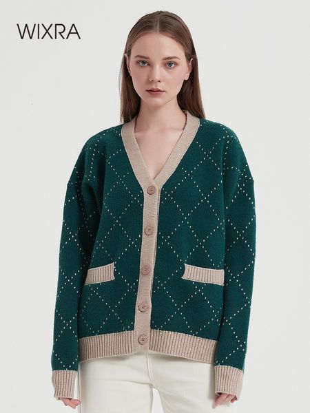 women's knits tees wixra women single breasted argyle long sleeve cardigan autumn winter stylish green knitwear pockets sweater 221207, White
women's knits tees wixra women single breasted argyle long sleeve cardigan autumn winter stylish green knitwear pockets sweater 221207, White