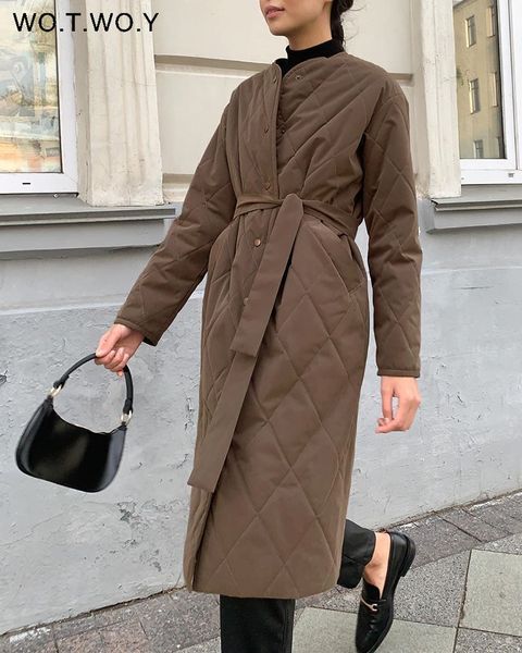 women s down parkas wotwoy elegant argyle long cotton padded women belted autumn winter jacket female solid slim fit warm coat 221206, Black
women s down parkas wotwoy elegant argyle long cotton padded women belted autumn winter jacket female solid slim fit warm coat 221206, Black