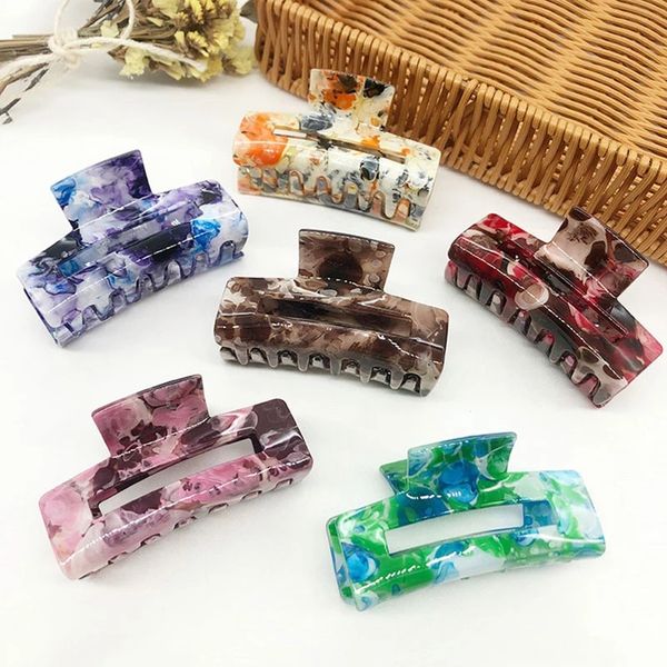 hair accessories korean vintage acetate resin marble bohemian print hairpins claws clamp for women geometric rectangle hair clips, Slivery;white
hair accessories korean vintage acetate resin marble bohemian print hairpins claws clamp for women geometric rectangle hair clips, Slivery;white