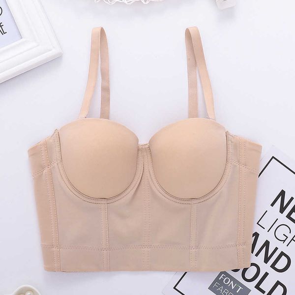 large suspender vest underwear girl women's short navel revealing fishbone strapless solid color, White
large suspender vest underwear girl women's short navel revealing fishbone strapless solid color, White