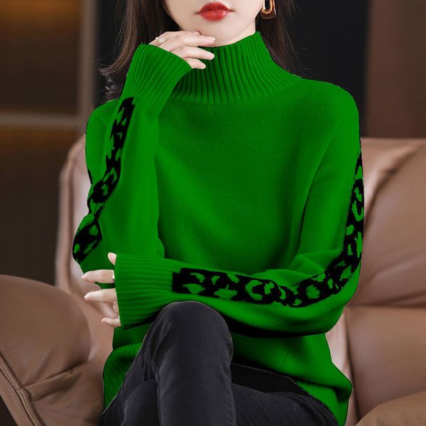 women's sweaters casual fashion turtleneck spliced loose sweater female clothing autumn winter all match pullovers korean 221207, White;black
women's sweaters casual fashion turtleneck spliced loose sweater female clothing autumn winter all match pullovers korean 221207, White;black