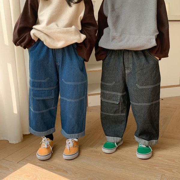 trousers autumn children's clothing boys open line patchwork jeans girls fashion loose wide leg pants 221207, Blue
trousers autumn children's clothing boys open line patchwork jeans girls fashion loose wide leg pants 221207, Blue