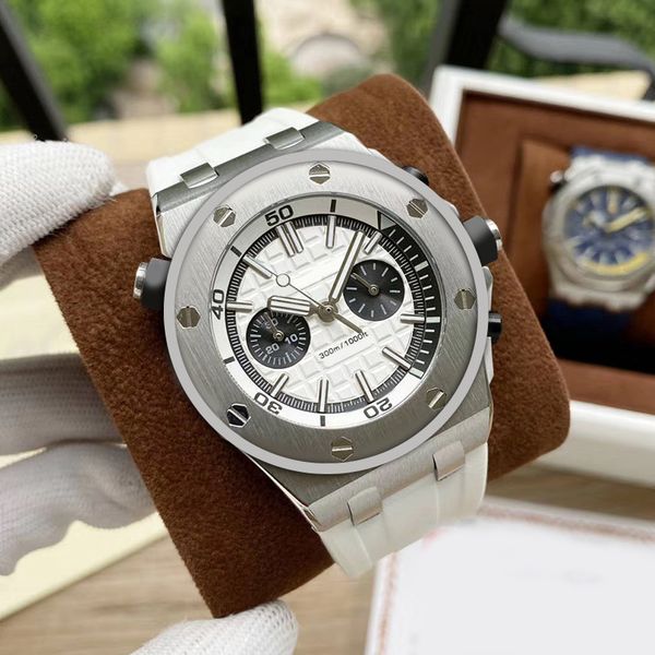 

Luxury mens watches quartz movement classic 42mm full Abrasion resistant fiber rubber strap top wristwatches sapphire super luminous Royal Montre De Luxe watches